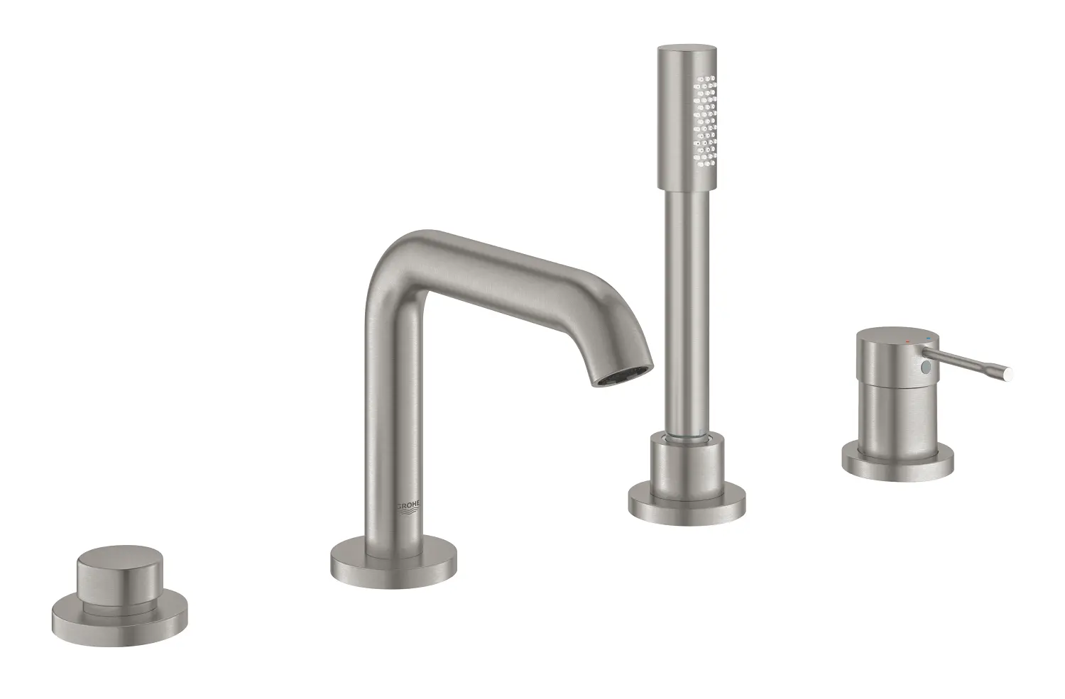 Grohe Essence - vannas malas maisītājs, 4 atveru montāža, SuperSteel 19578DC1
