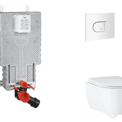 Grohe Uniset - komplekts priekšsienas elements, WC ar SoftClose sēdekli un Arena Cosmopolitan vadības plati, Alpu balts SANI15BB3116