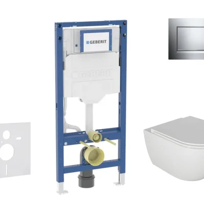 Geberit Duofix - iebūvējamā rāmja komplekts, Oudee WC ar Softclose sēdekli un Sigma20 vadības plati, hroms SANI11CA1121B