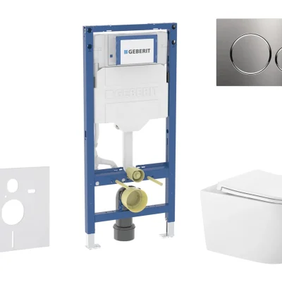 Geberit Duofix - komplekts priekšsienas elements, WC Gaia ar Softclose sēdekli un Sigma20 vadības plati, nerūsējošais tērauds SANI11CA6102B