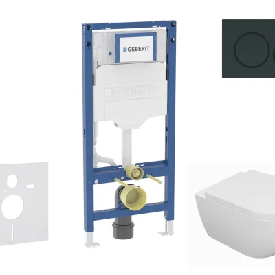 Geberit Duofix - komplekts ar priekšsienas elementu, WC Oudee ar SoftClose sēdekli un Sigma20 vadības plati, melns spīdīgs/melns matēts SANI11CA5110B