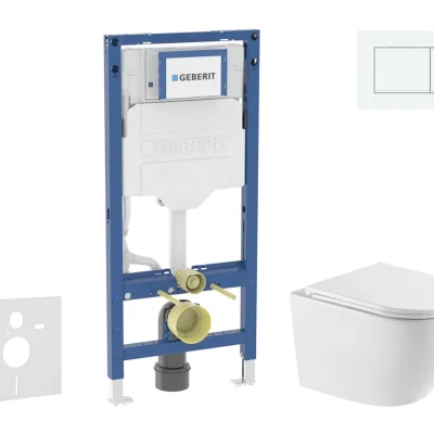 Geberit Duofix - komplekts ar priekšsienas elementu, WC Oudee un Softclose sēdekli, vadības plati Sigma20, balts/balts matēts SANI11CA31123