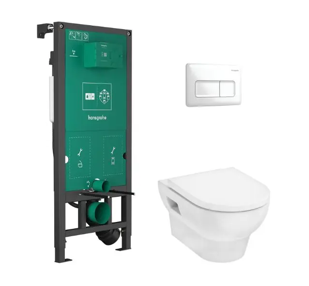 Hansgrohe GladeLake S - iebūvējamā elementa komplekts, GladeLake S WC un sēdeklis, iFrame Original Q vadības plate, balta 60301450