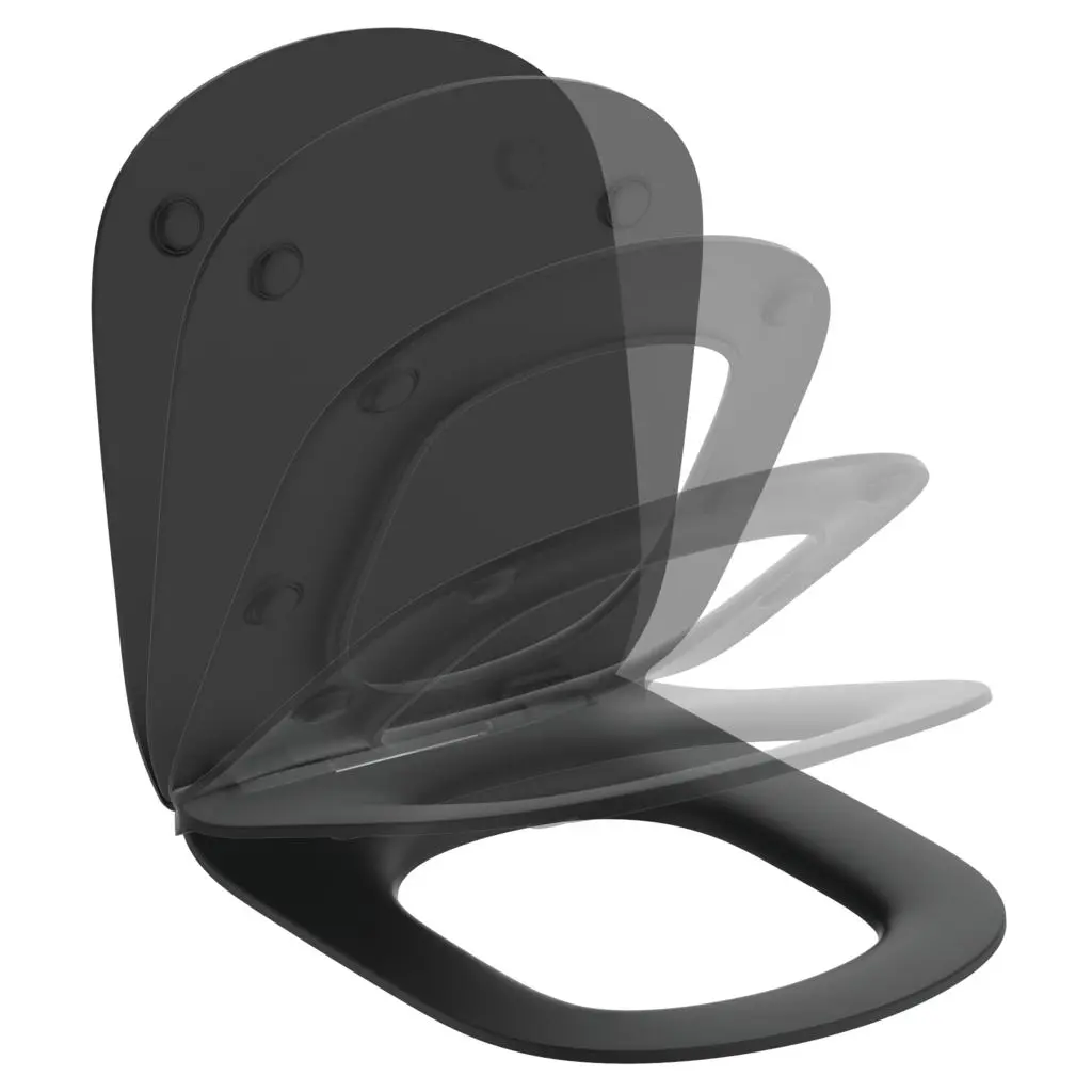 Ideal Standard Tesi - WC sēdeklis ar softclose, īpaši plāns, melns T3527V3