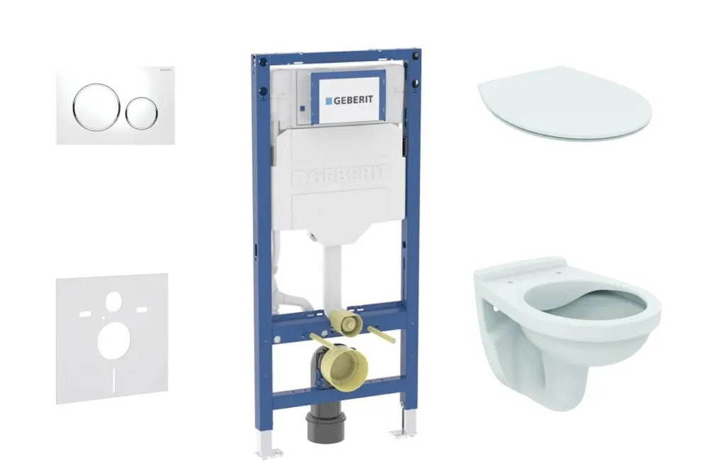 Geberit Duofix - komplekts ar priekšsienas elementu, Alpha-WC ar Softclose sēdekli un Sigma20 vadības plati, balts/hroms SANI11CD3103