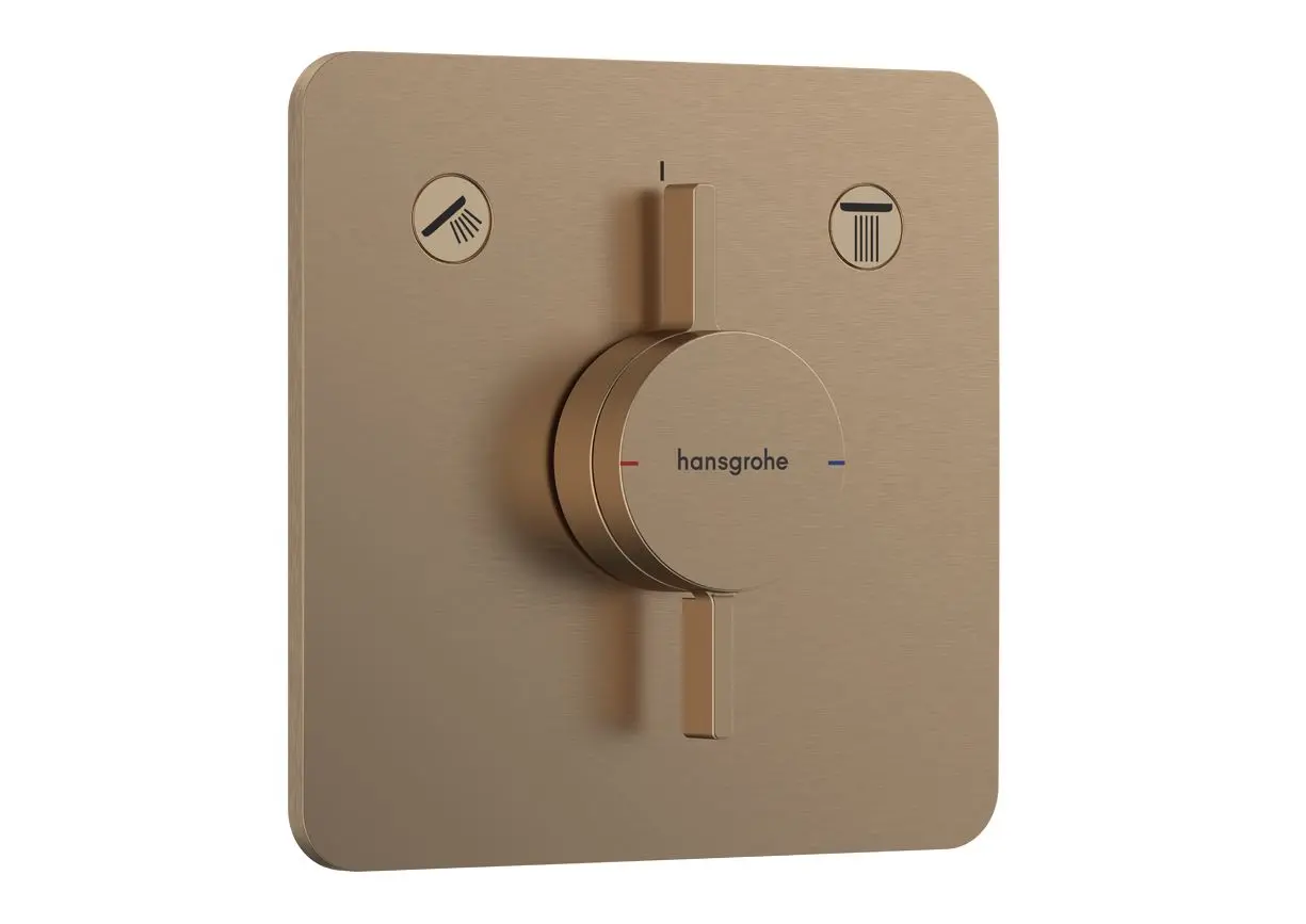 Hansgrohe DuoTurn Q - zemapmetuma maisītājs, 2 patērētājiem, birstēta bronza 75414140