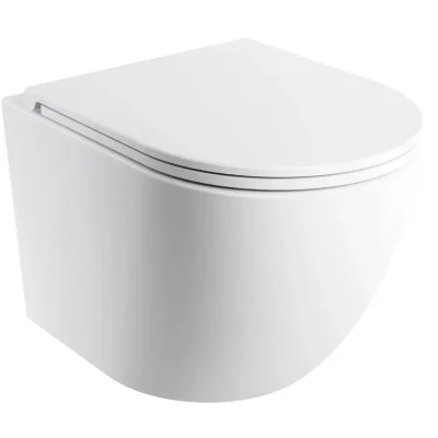 OMNIRES Ottawa Comfort - pie sienas stiprināms WC ar SoftClose sēdekli, Rimless, matēti balts OTTAWASPMWBM