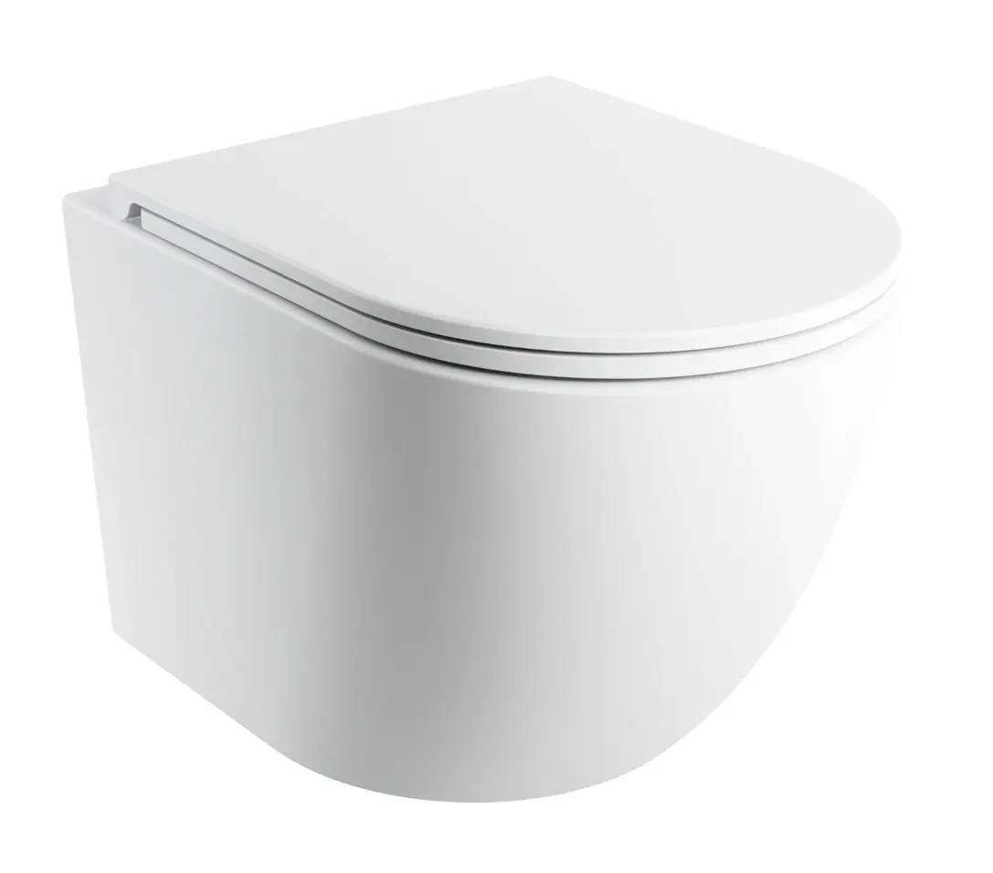 OMNIRES Ottawa Comfort - pie sienas stiprināms WC ar SoftClose sēdekli, Rimless, matēti balts OTTAWASPMWBM