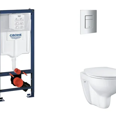 Grohe Rapid SL - priekšsienas elementa komplekts, WC ar SoftClose sēdekli un Skate Cosmopolitan vadības plāksni, hroms matēts SANI11BB2114