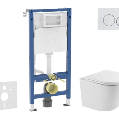 Geberit Duofix - komplekts, priekšsienas elements, WC Oudee ar SoftClose sēdekli un Delta20 vadības plati, alpu balts SANI11CA31104