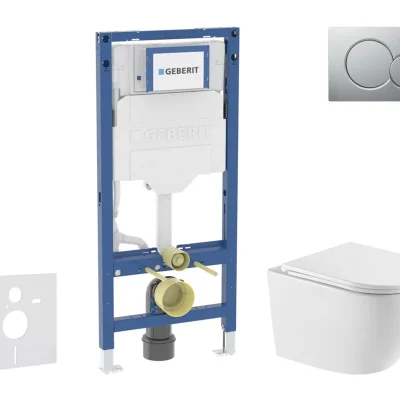 Geberit Duofix - komplekts ar priekšsienas elementu, WC Oudee ar SoftClose sēdekli un Sigma01 vadības plati, hroms matēts lakots SANI11CA2110