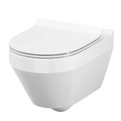 Cersanit Crea - pie sienas stiprināms WC ar SoftClose sēdekli, CleanOn, balts S701-212