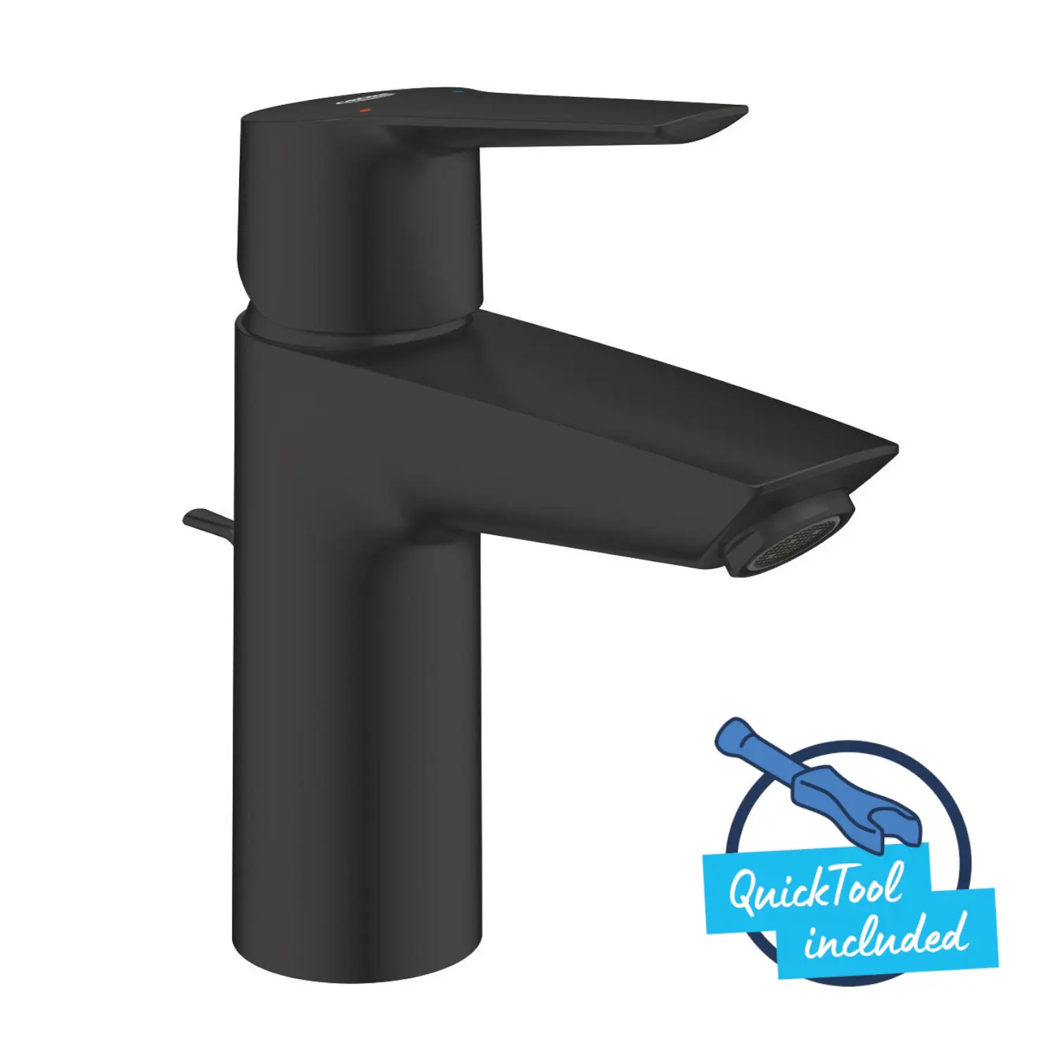 Grohe QuickFix Start - izlietnes maisītājs ar noteci, matēti melns 242092432