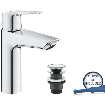 Grohe QuickFix Start - izlietnes maisītājs ar Push-Open noteces komplektu, CoolStart, hroms 23746002