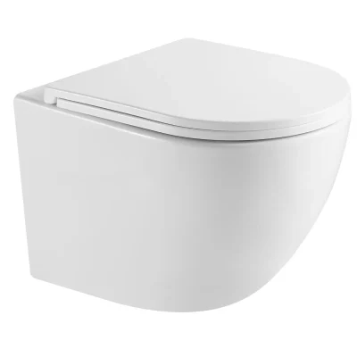 kielle Oudee - pie sienas stiprināms kompaktais WC ar SoftClose sēdekli, Vortex Rimless+, balts 30102010S-SET1