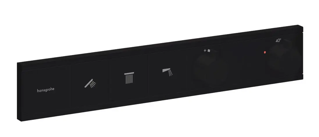 Hansgrohe RainSelect - zemapmetuma termostata maisītājs 3 patērētājiem, melns matēts 15381670