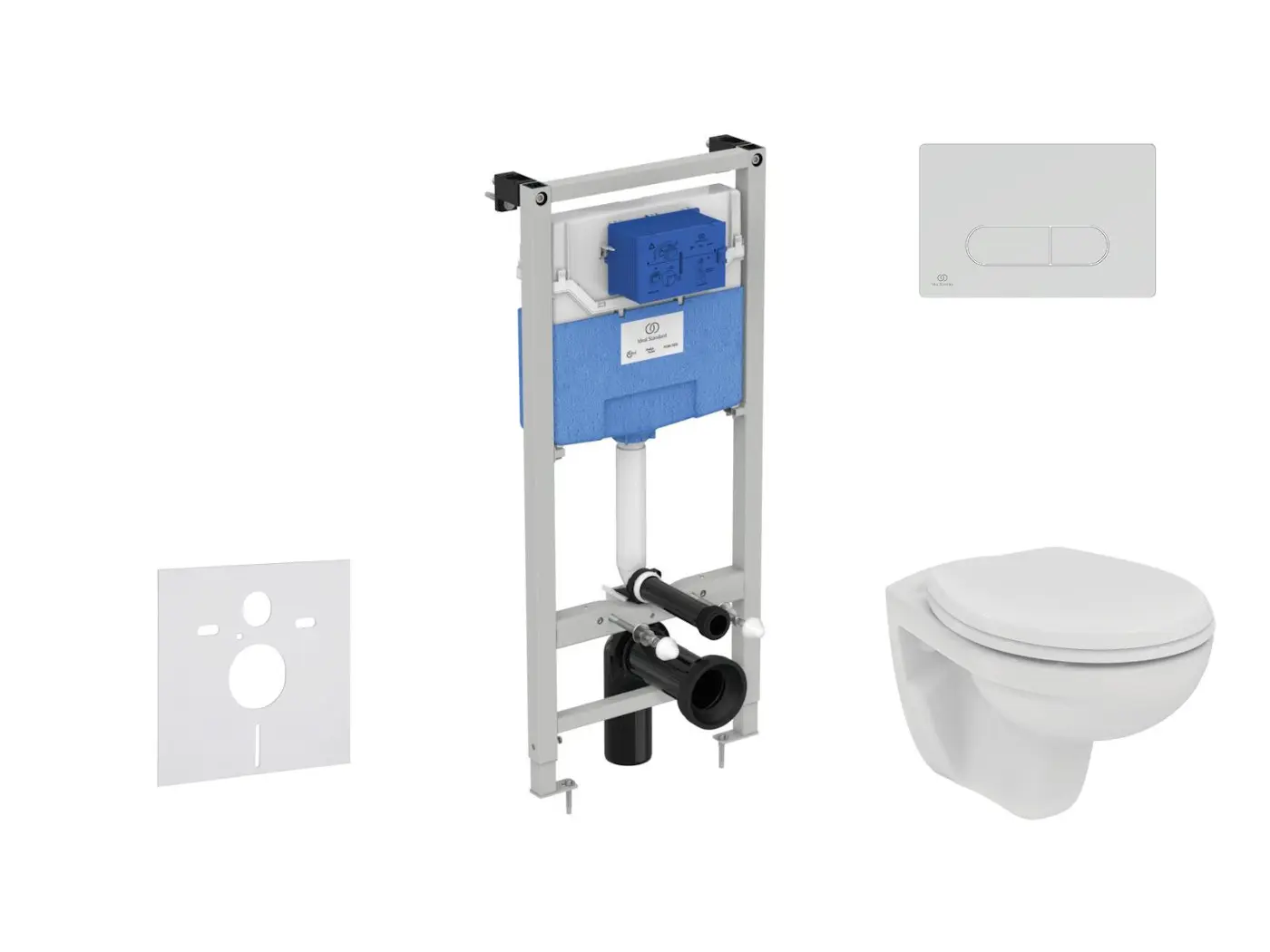 Ideal Standard ProSys - komplekts - priekšsienas elements, tualete un WC sēdeklis Eurovit, vadības plate Oleas M1, Rimless, SoftClose, balts ProSys120M SP52