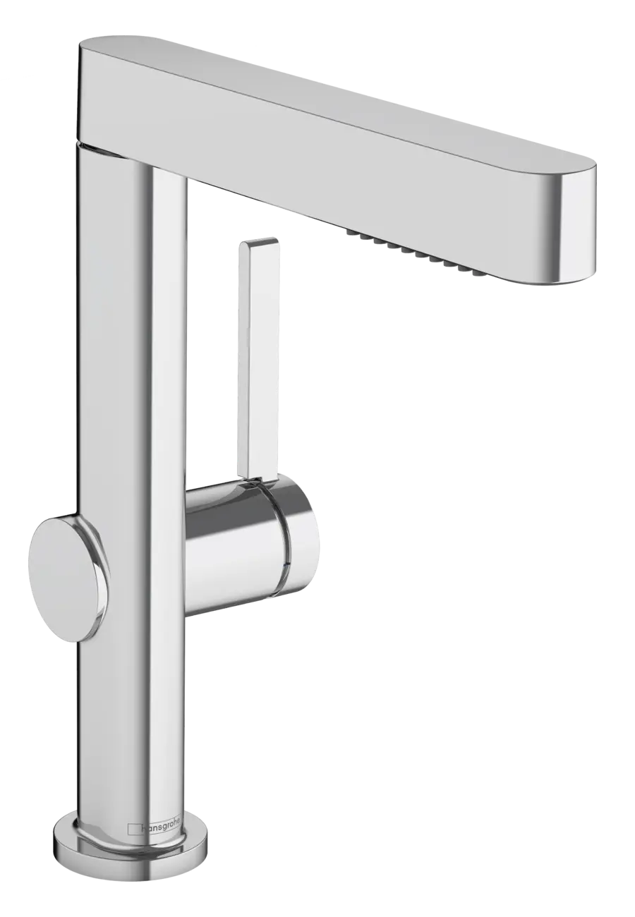 Hansgrohe Finoris - izlietnes vienas sviras maisītājs 230, ar Push-Open noteces komplektu un izvelkamu dušas uzgali, EcoSmart, hromēts 76063000