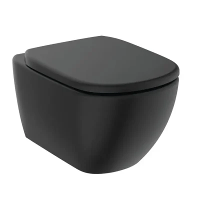 Ideal Standard Tesi - piekaramais WC ar SoftClose sēdekli, RimLS+, zīda melns T5361V3