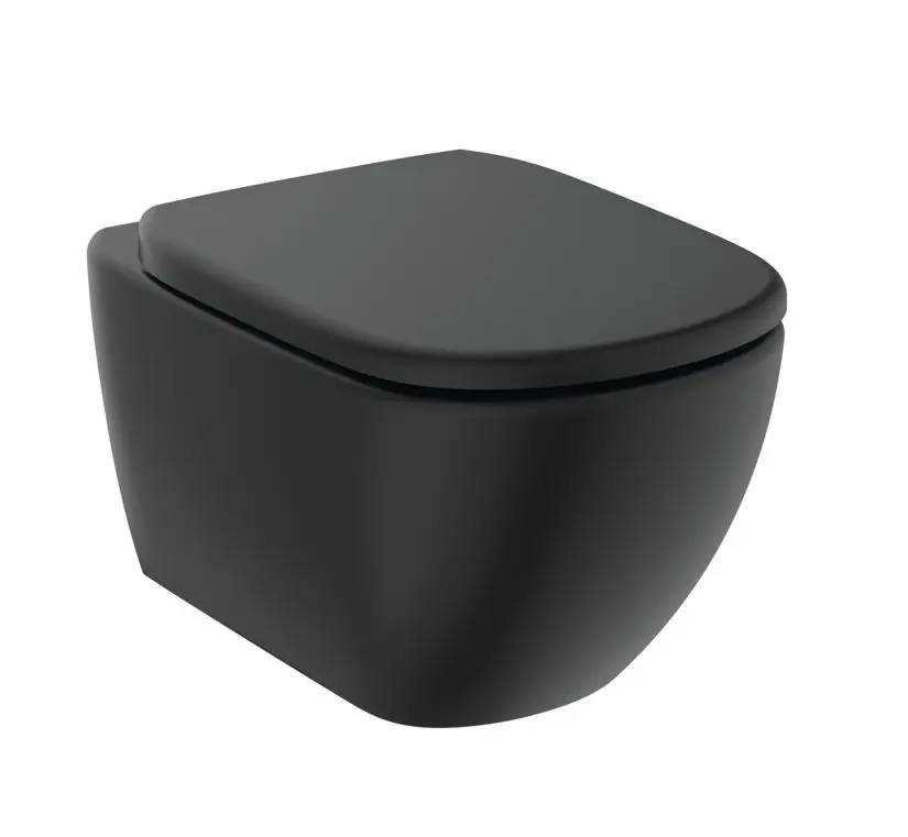 Ideal Standard Tesi - piekaramais WC ar SoftClose sēdekli, RimLS+, zīda melns T5361V3