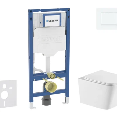 Geberit Duofix - komplekts priekšsienas elements, WC Arkas I un Softclose sēdeklis, vadības plate Sigma20, balts/matēti balts SANI11CA31145