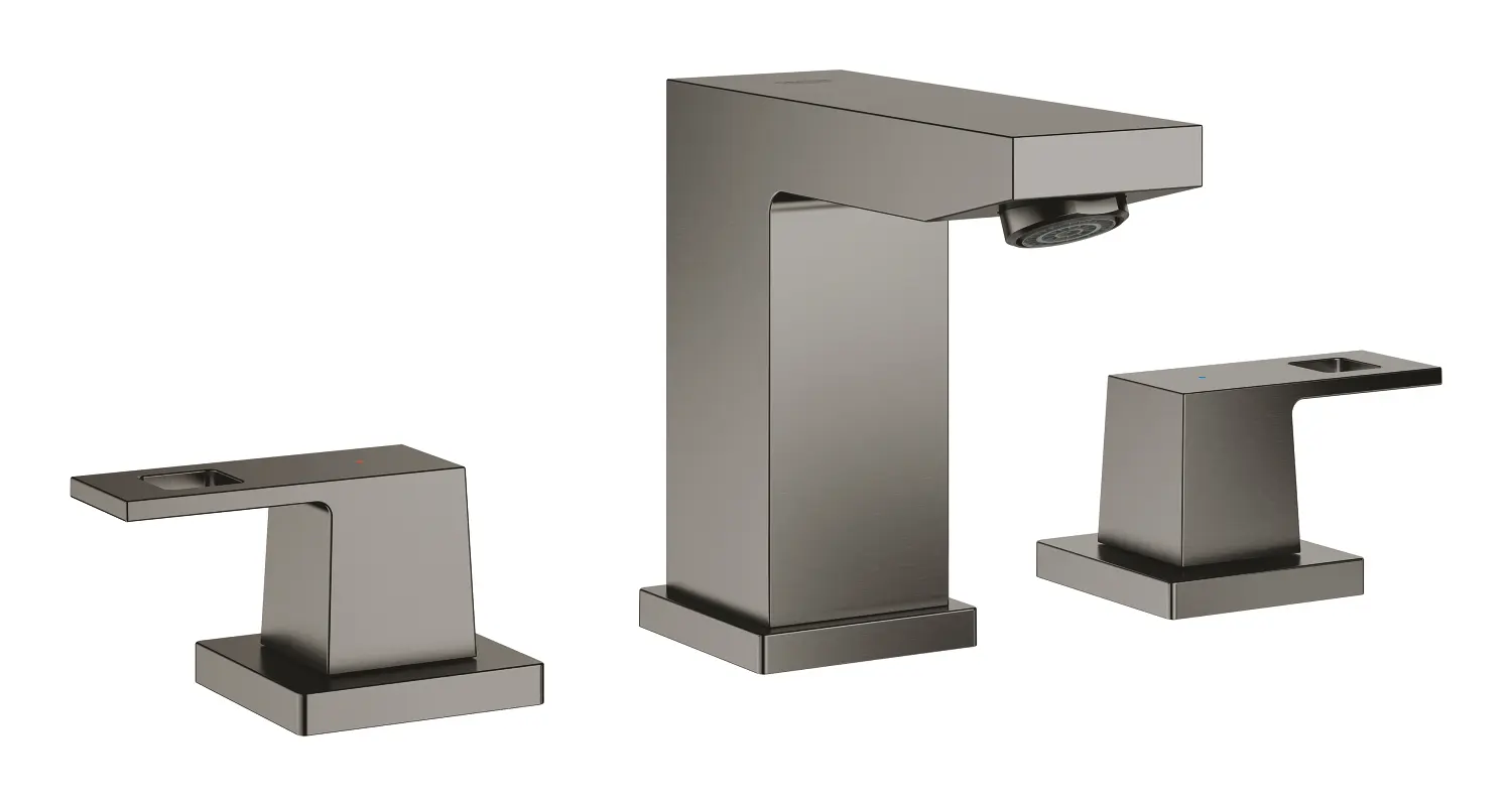 Grohe Eurocube - izlietnes maisītājs ar noteci, 3 caurumu montāža, Hard Graphite birstēts 20351AL0