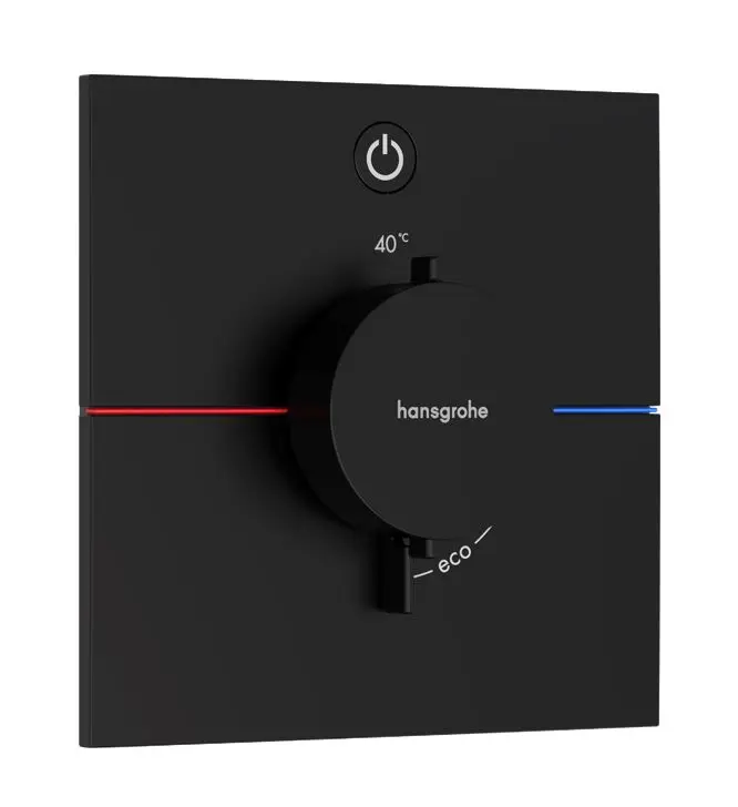 Hansgrohe ShowerSelect Comfort - zemapmetuma termostata maisītājs, melns matēts 15571670