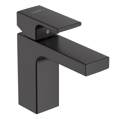 Hansgrohe Vernis Shape - izlietnes vienas sviras maisītājs ar noteces komplektu, EcoSmart, matēti melns 71561670