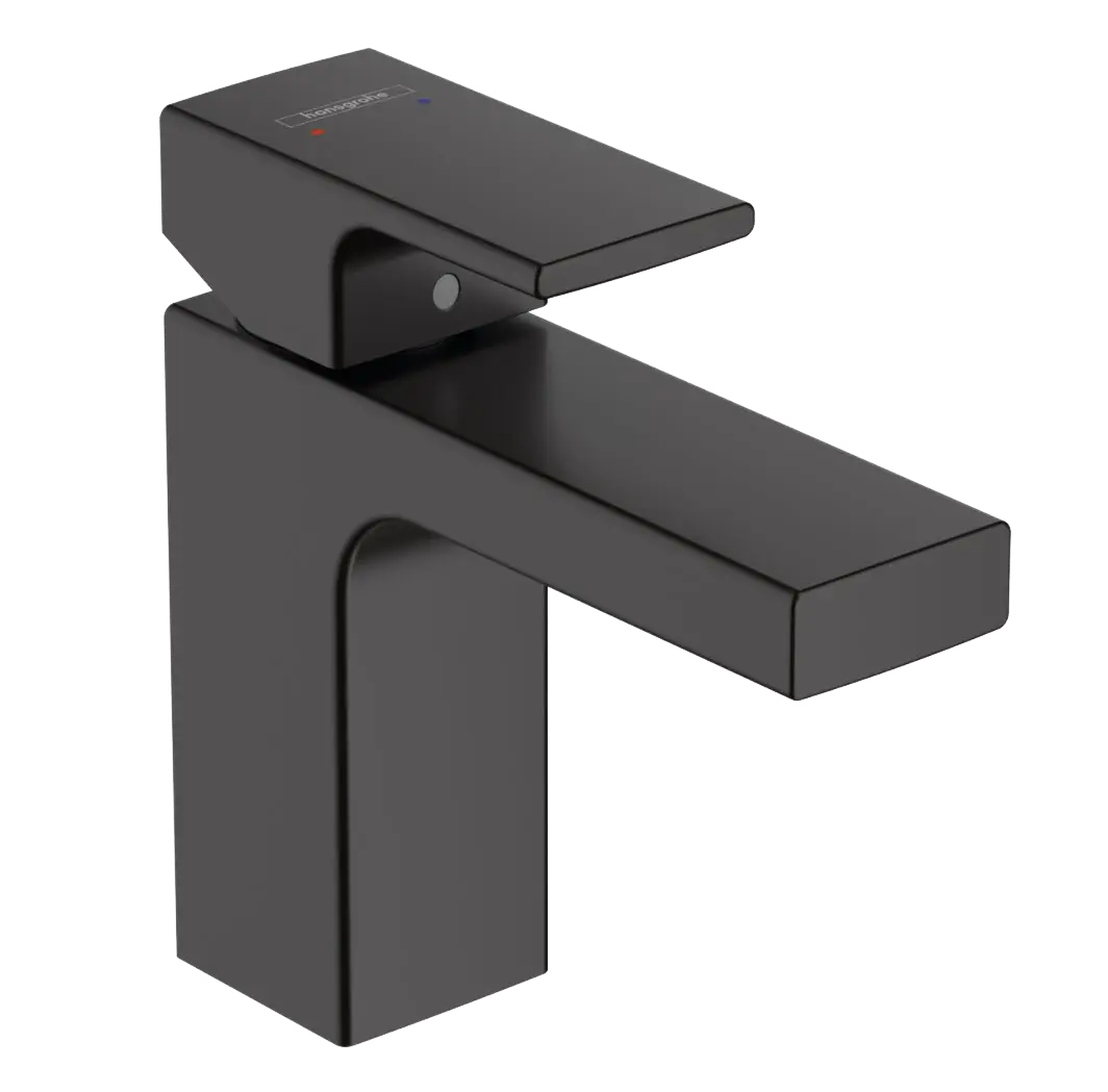 Hansgrohe Vernis Shape - izlietnes vienas sviras maisītājs ar noteces komplektu, EcoSmart, matēti melns 71561670