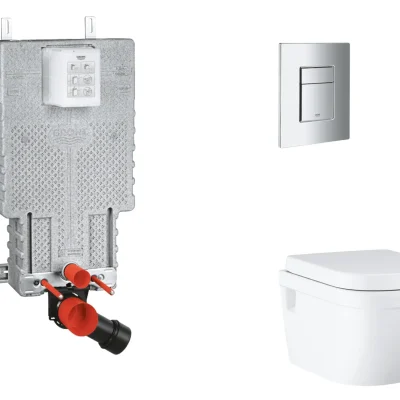 Grohe Uniset - komplekts priekšsienas elements, WC ar SoftClose sēdekli un Skate Cosmopolitan vadības plati, hroms SANI15BB2107