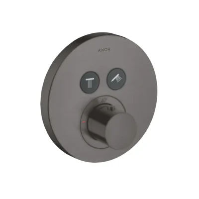 Axor ShowerSelect - zemapmetuma termostats 2 ierīcēm, hroms melns birstēts 36723340