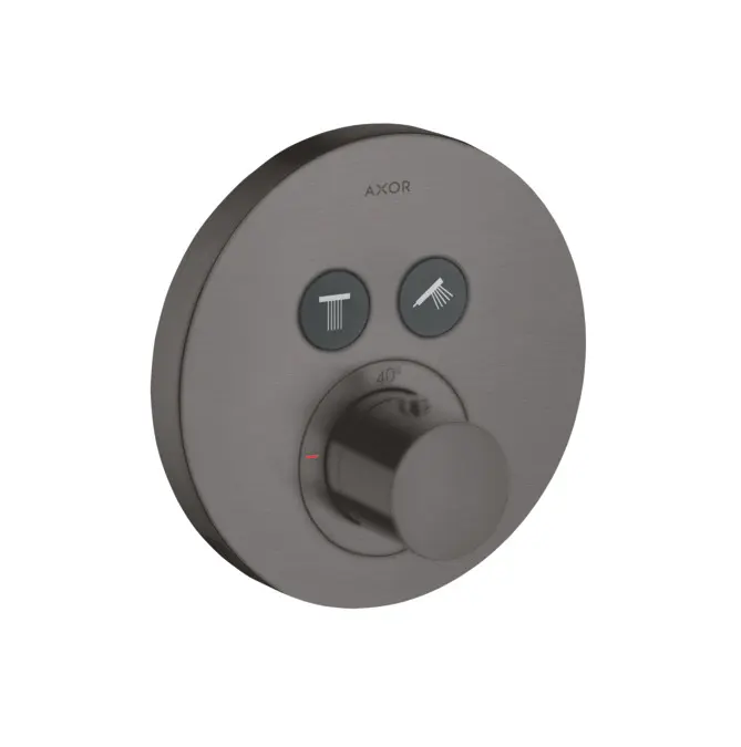 Axor ShowerSelect - zemapmetuma termostats 2 ierīcēm, hroms melns birstēts 36723340