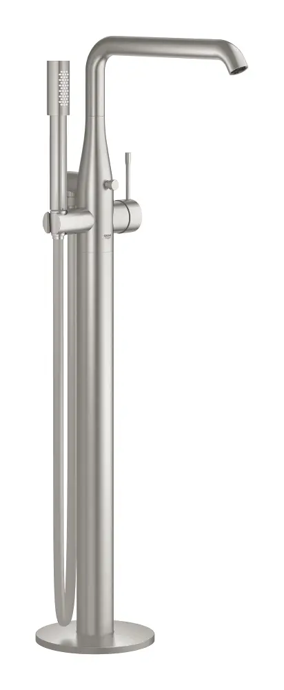Grohe Essence - vannas vienas sviras maisītājs, grīdas montāža, SuperSteel 23491DC1