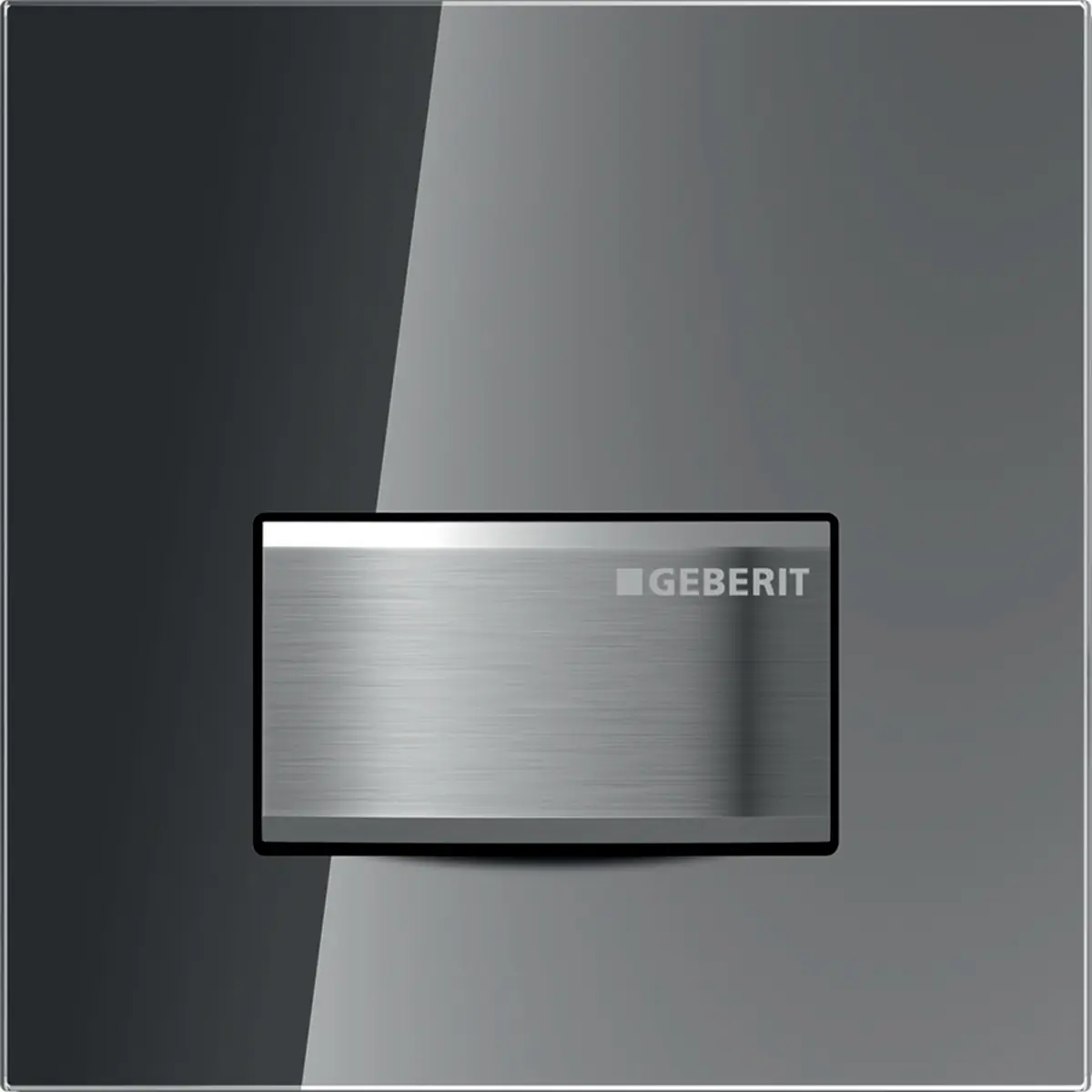Geberit Sigma50 - pneimatiskā pisuāra vadības plate tips 50, dūmakains stikls/hroms matēts 116.016.SD.5