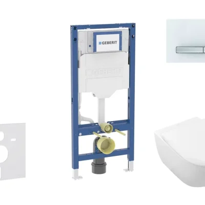 Geberit Duofix - komplekts ar priekšsienas elementu, Subway 2.0 WC ar Softclose sēdekli un Sigma50 vadības plati, Alpu balts SANI11CK3115