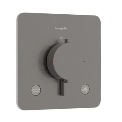 Hansgrohe Ecostat Comfort Q - zemapmetuma termostata maisītājs 2 patērētājiem, hroms melns birstēts 33717340