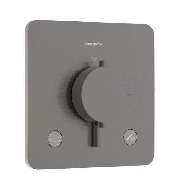 Hansgrohe Ecostat Comfort Q - zemapmetuma termostata maisītājs 2 patērētājiem, hroms melns birstēts 33717340