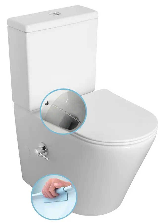 Sapho Sanitārkeramika - grīdas WC ar bidē funkciju, Rimless, balts PC1012RX