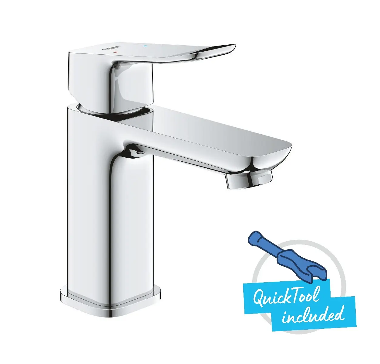 Grohe Dice - izlietnes maisītājs ar Push-Open noteci, hroms 1018570000