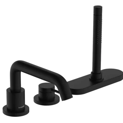 Hansgrohe Tecturis S - vannas maisītājs vannas malai, 3 caurumu montāža, sBox, matēti melns 73447670