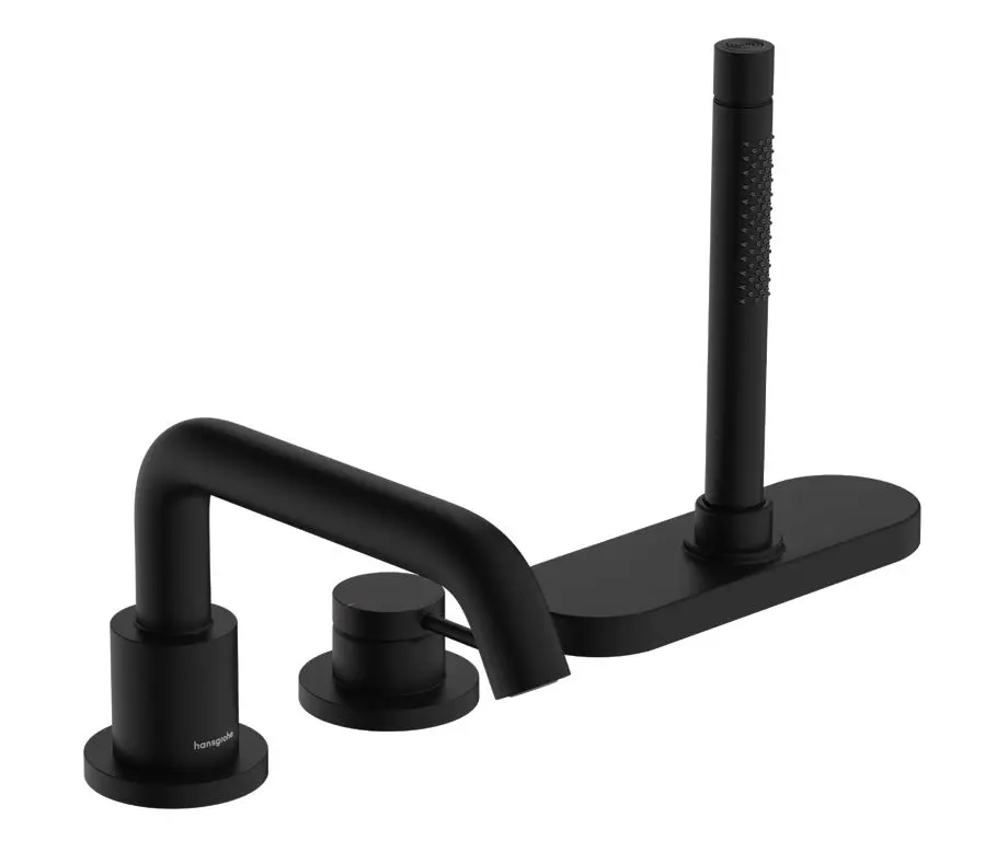 Hansgrohe Tecturis S - vannas maisītājs vannas malai, 3 caurumu montāža, sBox, matēti melns 73447670