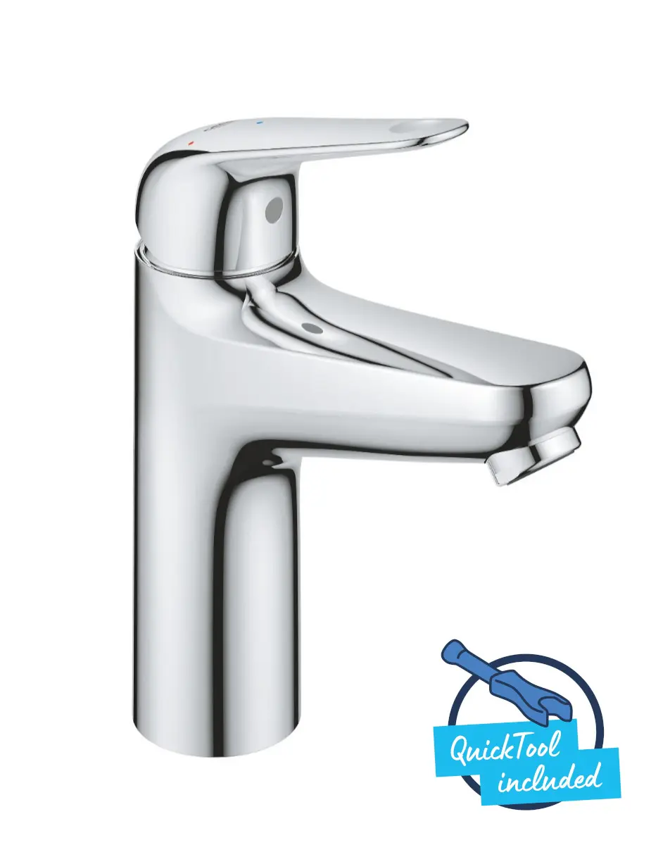 Grohe Swift - izlietnes maisītājs ar Push-Open noteces komplektu, aukstā starta funkcija, hroms 24329001