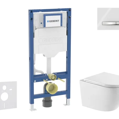 Geberit Duofix - komplekts ar priekšsienas elementu, WC Oudee ar Softclose sēdekli un Sigma50 vadības plati, hroms/alpīnbalts SANI11CA31122