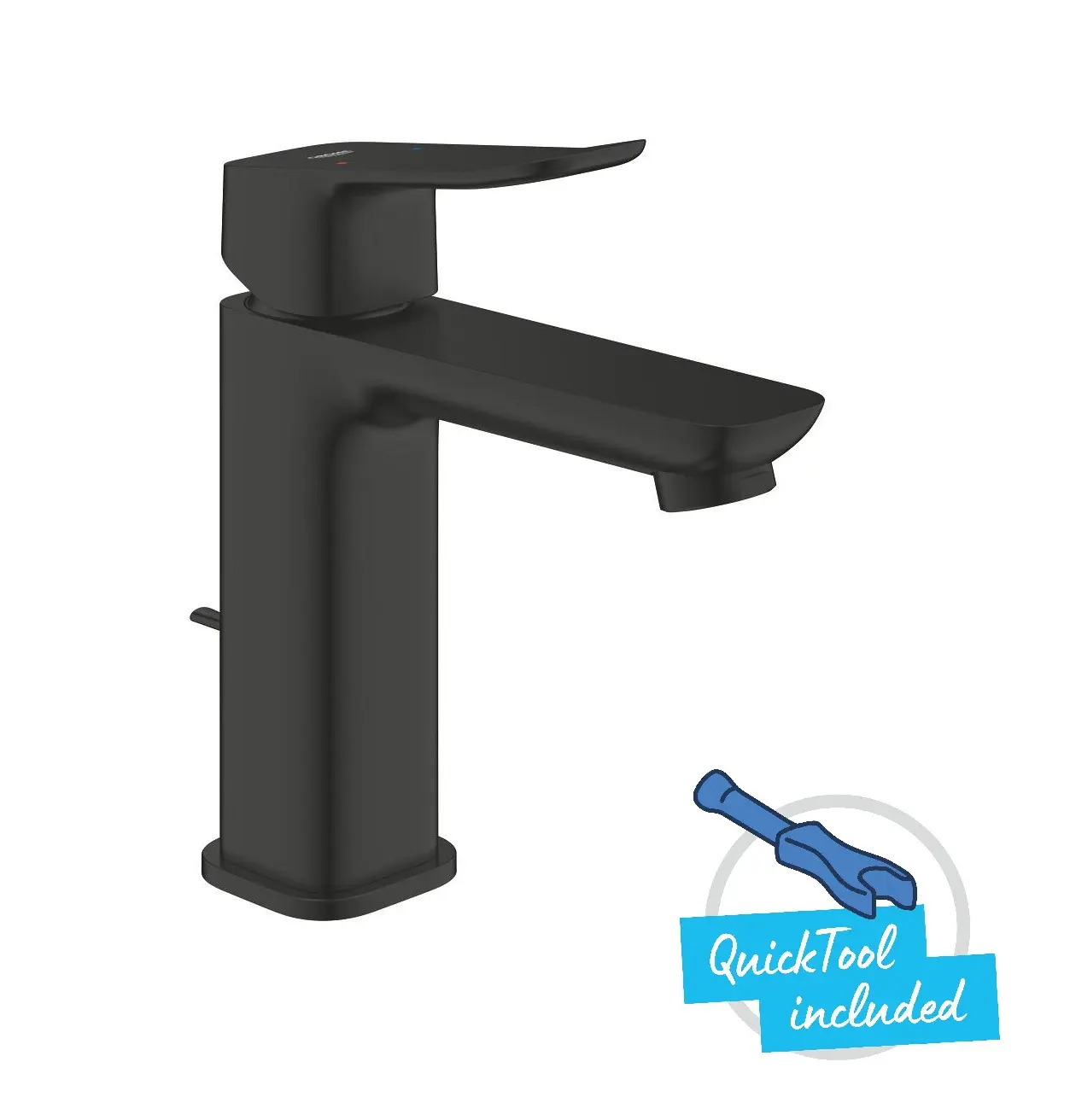 Grohe Dice - izlietnes maisītājs ar noteces komplektu, matēti melns 1018322430