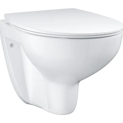 Grohe Bau Ceramic - pie sienas stiprināms WC ar WC sēdekli, SoftClose, Rimless, Alpu balts 39899000