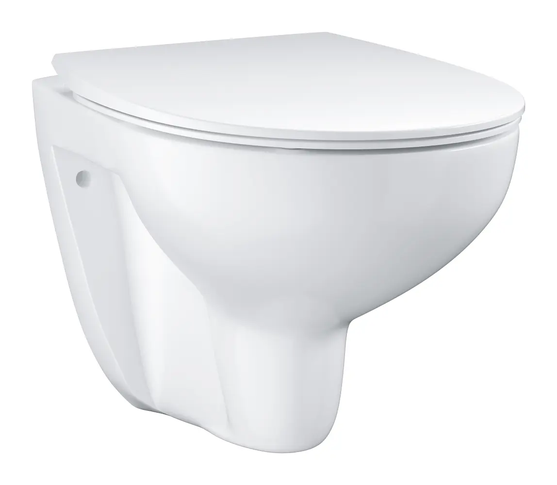 Grohe Bau Ceramic - pie sienas stiprināms WC ar WC sēdekli, SoftClose, Rimless, Alpu balts 39899000