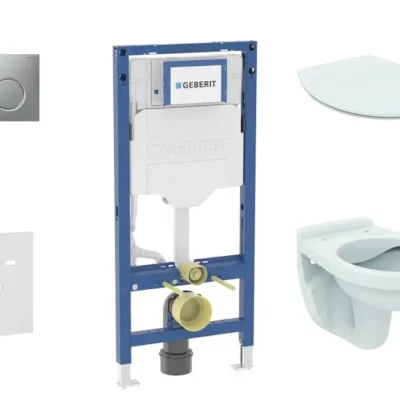 Geberit Duofix - komplekts priekšsienas elementam, Alpha-WC ar Softclose sēdekli un Sigma01 vadības plati, hroms matēts SANI11CD2102