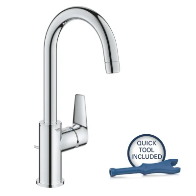 Grohe Start Edge - izlietnes maisītājs ar grozāmu izteku un noteci, hroms 24201001