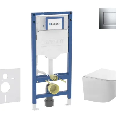 Geberit Duofix - iebūvējamā rāmja komplekts, Gaia WC ar Softclose sēdekli un Sigma20 vadības plati, hroms/hroms matēts SANI11CA1127B
