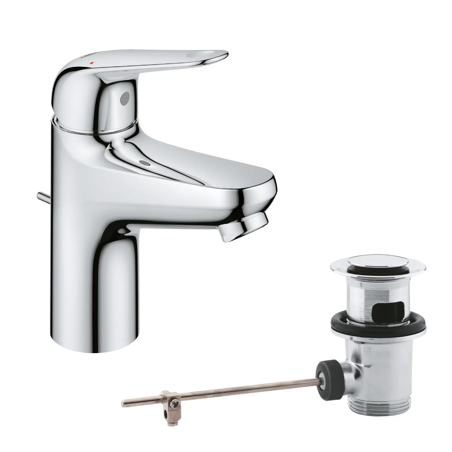 Grohe Swift - izlietnes maisītājs ar noteces komplektu, hroms 24316001